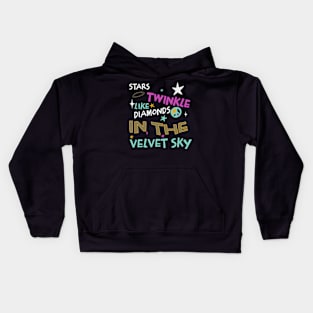 Stars twinkle like diamonds in the velvet sky Kids Hoodie